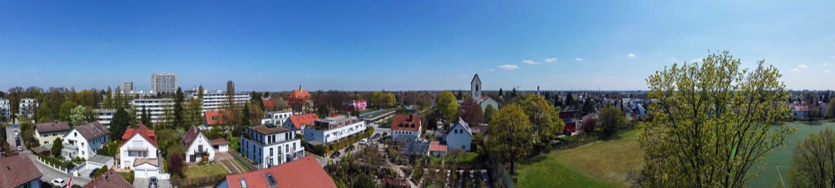 Drohnenaufnahme der Verkaufsfläche und Umgebung der Gartenbaumschule Bösel